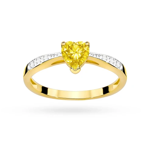 Pierścionek z żółtym diamentem laboratoryjnym w kształcie serca Lab Diamonds żółte złoto W0065.Z3.LDY.01 marko