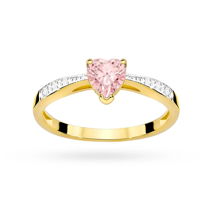 Pierścionek z różowym diamentem laboratoryjnym w kształcie serca Lab Diamonds żółte złoto W0065.Z3.LDP.01 marko