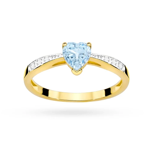 Pierścionek z niebieskim diamentem laboratoryjnym w kształcie serca Lab Diamonds żółte złoto W0065.Z3.LDA.01 marko