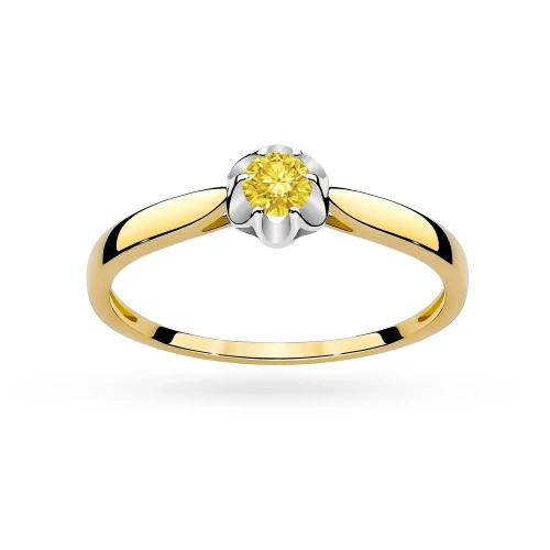 Pierścionek zaręczynowy ze złota żółty diament laboratoryjny Lab Diamonds 0,15ct kwiatek W0062.Z3.LDY.01 marko