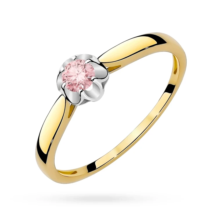Pierścionek zaręczynowy ze złota różowy diament laboratoryjny Lab Diamonds 0,15ct kwiatek W0062.Z3.LDP.01 marko