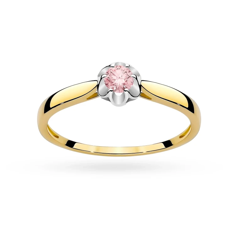 Pierścionek zaręczynowy ze złota różowy diament laboratoryjny Lab Diamonds 0,15ct kwiatek W0062.Z3.LDP.01 marko