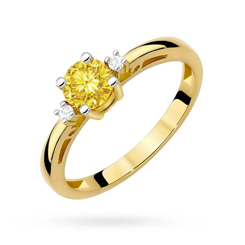 Pierścionek zaręczynowy ze złota z okrągłym żółtym diamentem laboratoryjnym Lab Diamonds W0010.Z3.LDY.01 marko