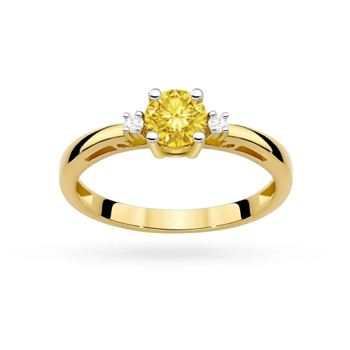 Pierścionek zaręczynowy ze złota z okrągłym żółtym diamentem laboratoryjnym Lab Diamonds W0010.Z3.LDY.01 marko