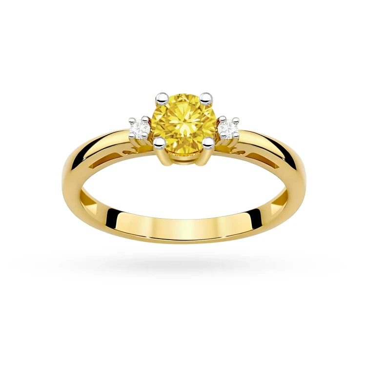 Pierścionek zaręczynowy ze złota z okrągłym żółtym diamentem laboratoryjnym Lab Diamonds W0010.Z3.LDY.01 marko