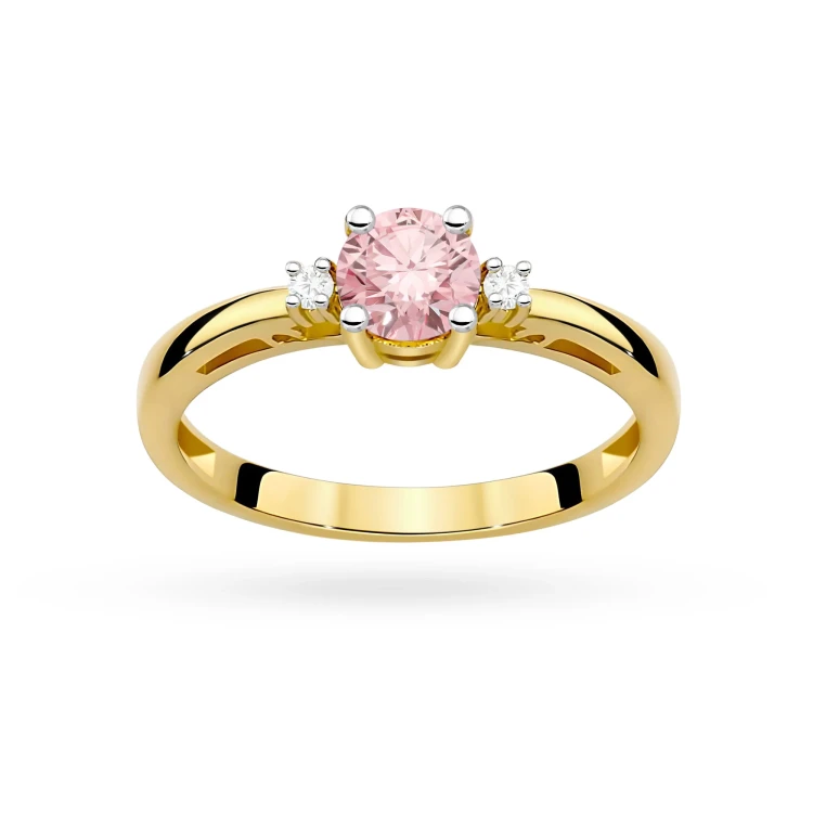 Pierścionek zaręczynowy ze złota z okrągłym różowym diamentem laboratoryjnym Lab Diamonds W0010.Z3.LDP.01 marko