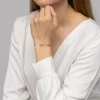 Złota bransoletka ażurowe kwiatki diamentowane kulki Virino B1500-333 marko