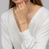 Złota szeroka bransoletka z segmentów listki Virino B213-585 marko