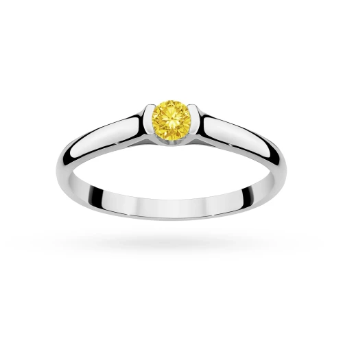 Pierścionek zaręczynowy klasyczny 0,15ct z białego złota żółty diament laboratoryjny Lab Diamonds W0369.B3.LDY.01 marko