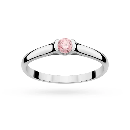 Pierścionek zaręczynowy klasyczny 0,15ct z białego złota różowy diament laboratoryjny Lab Diamonds W0369.B3.LDP.01 marko