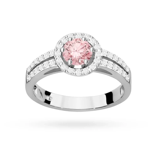 Pierścionek zaręczynowy z białego złota z okrągłym różowym diamentem laboratoryjnym Lab Diamonds W0087.B3.LDP.01 marko