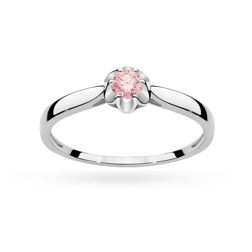 Pierścionek zaręczynowy z białego złota różowy diament laboratoryjny Lab Diamonds 0,15ct kwiatek W0062.B3.LDP.01 marko