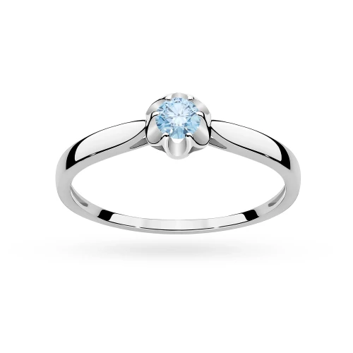 Pierścionek zaręczynowy z białego złota niebieski diament laboratoryjny Lab Diamonds 0,15ct kwiatek  W0062.B3.LDA.01 marko
