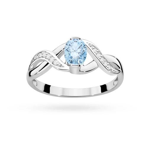 Zaplatany pierścionek z białego złota z okrągłym niebieskim diamentem laboratoryjnym Lab Diamonds W0028.B3.LDA.01 marko