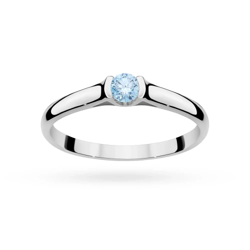 Pierścionek zaręczynowy klasyczny 0,15ct z białego złota niebieski diament laboratoryjny Lab Diamonds W0369.B3.LDA.01 marko