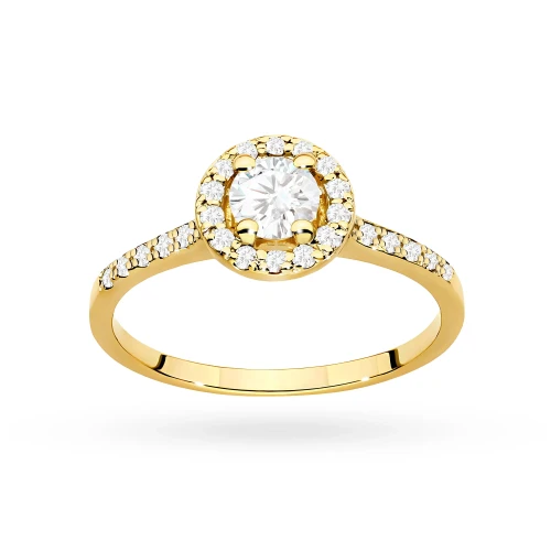 Pierścionek żółte złoto diament laboratoryjny 0,40ct i 28 kamieni Lab Diamonds W0551.Z3.LDW.01 marko