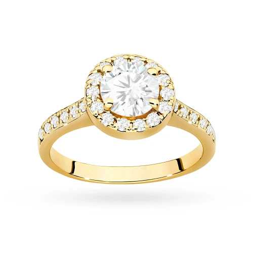 Pierścionek żółte złoto diament laboratoryjny 0,70ct i 26 kamieni Lab Diamonds W0551.Z3.LDW.03 marko