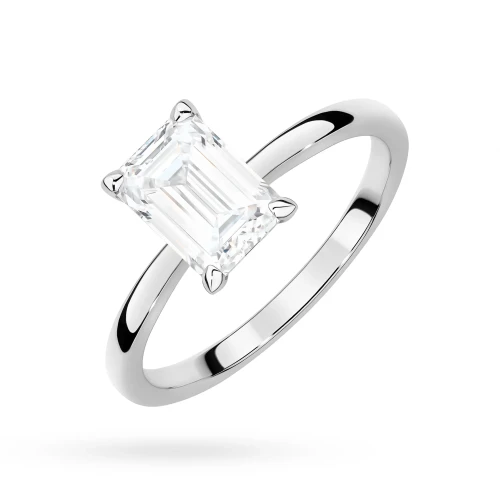 Pierścionek zaręczynowy z diamentem  laboratoryjnym Illume Emerald 1,00ct białe złoto Lab Diamonds