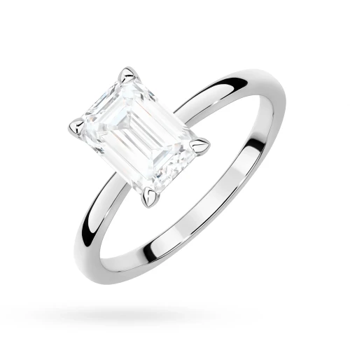 Pierścionek zaręczynowy z diamentem  laboratoryjnym Illume Emerald 1,50ct białe złoto Lab Diamodns