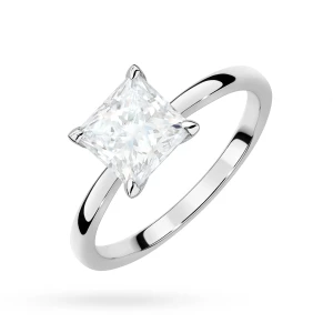 Pierścionek zaręczynowy z diamentem  laboratoryjnym Illume Princessa 1,00ct białe złoto Lab Diamodns
