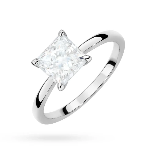 Pierścionek zaręczynowy z diamentem  laboratoryjnym Illume Princessa 1,00ct białe złoto Lab Diamodns