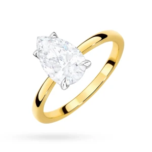 Pierścionek zaręczynowy z diamentem  laboratoryjnym Illume Pear 1,50ct żółte złoto Lab Diamodns