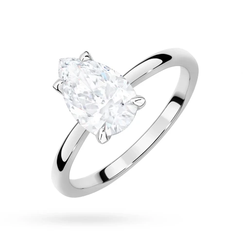 Pierścionek zaręczynowy z diamentem  laboratoryjnym Illume Pear 1,00ct białe złoto Lab Diamodns
