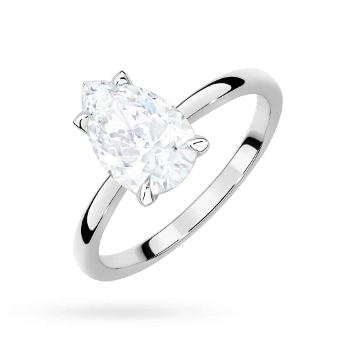 Pierścionek zaręczynowy z diamentem  laboratoryjnym Illume Pear 1,50ct białe złoto Lab Diamodns