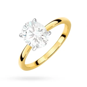 Pierścionek zaręczynowy z diamentem  laboratoryjnym Illume Oval 1,00ct żółte złoto Lab Diamodns