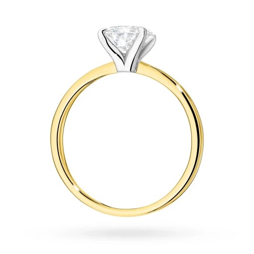 Pierścionek zaręczynowy z diamentem  laboratoryjnym Illume Oval 1,00ct żółte złoto Lab Diamodns