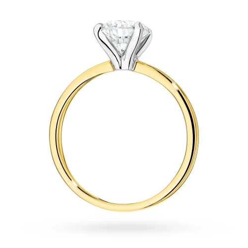 Pierścionek zaręczynowy z diamentem  laboratoryjnym Illume 1,50ct żółte złoto Lab Diamodns