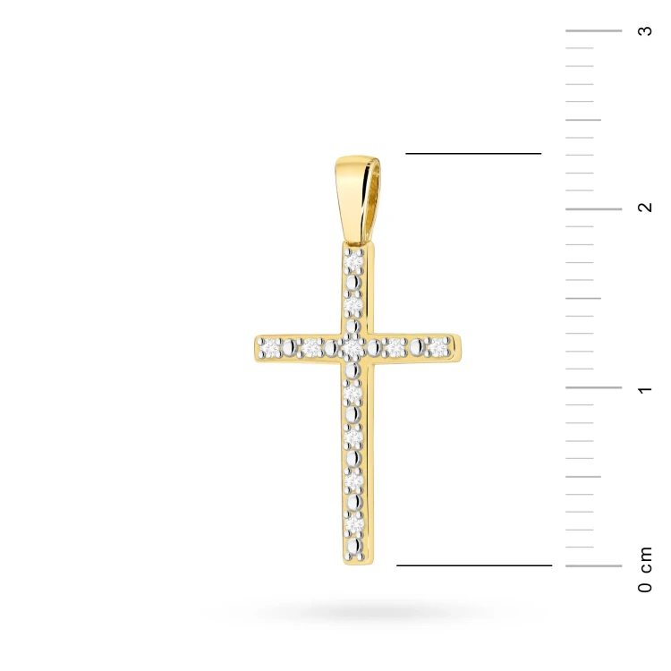 Złoty krzyżyk z cyrkoniami 333 D265-333 marko