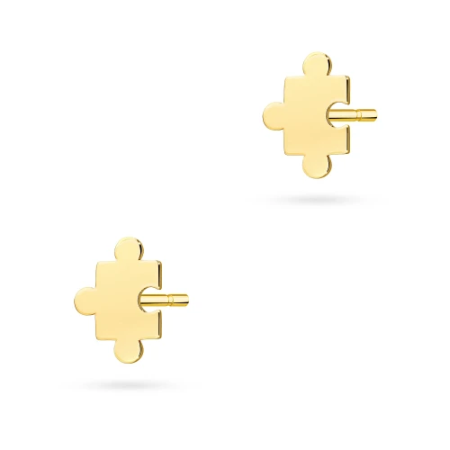 Złote kolczyki celebrytki puzzle JESO sztyft