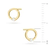 Minimalistyczne złote kolczyki ring cyrkonia Jeso K476-585 makro