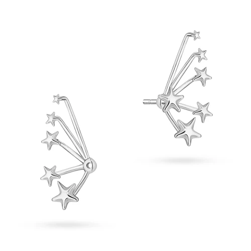 Srebrne nausznice dwuczęściowe kolczyki multi gwiazdki ear jacket Supreni