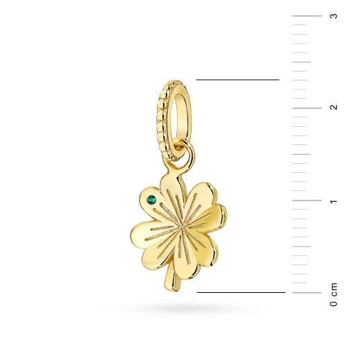 Pozłacana zawieszka koniczynka na szczęście Charms Z636-925-Z marko