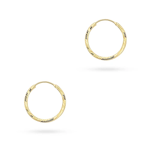 Pozłacane kolczyki diamentowane skręcane kółka 25mm Jeso K2280-925-Z-25 marko