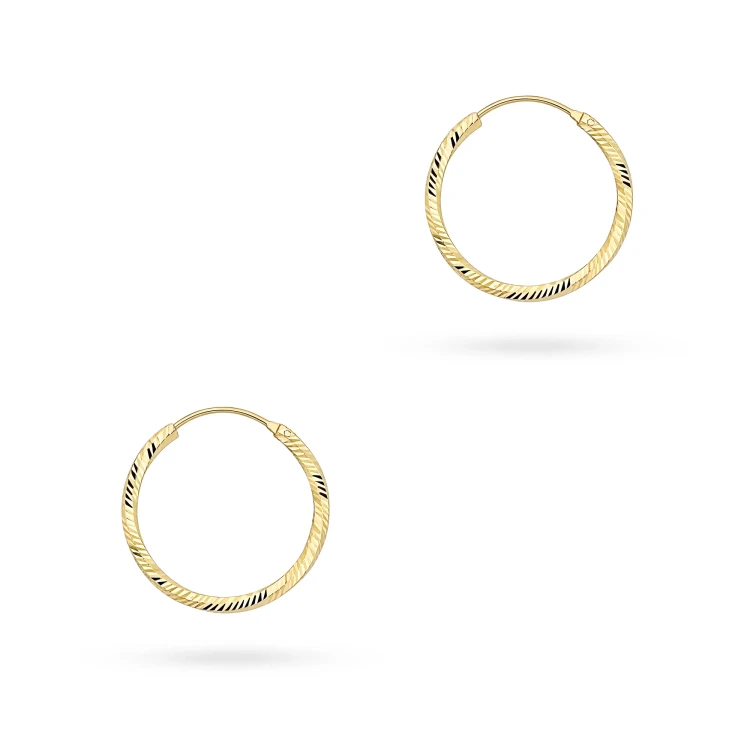Pozłacane kolczyki diamentowane skręcane kółka 25mm Jeso K2280-925-Z-25 marko