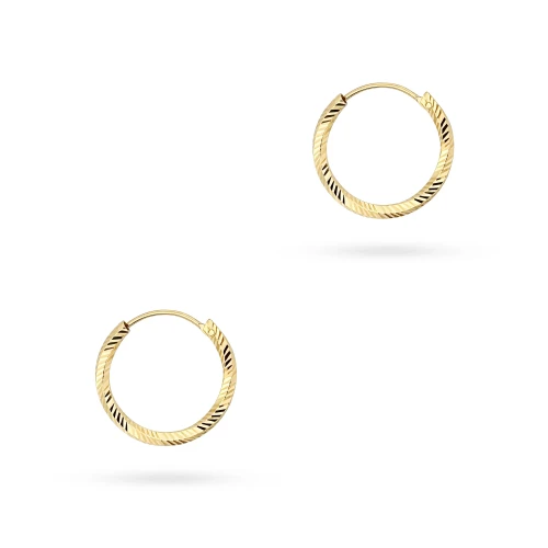 Pozłacane kolczyki diamentowane skręcane kółka 20mm Jeso K2280-925-Z-20 marko
