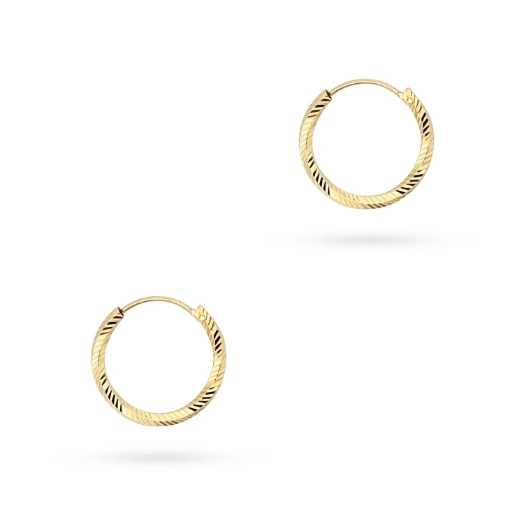 Pozłacane kolczyki diamentowane skręcane kółka 20mm Jeso K2280-925-Z-20 marko