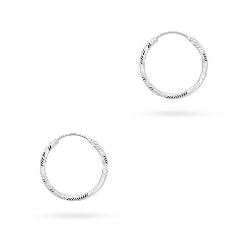 Srebrne kolczyki diamentowane skręcane kółka 25mm Jeso K2280-925-S-25 marko