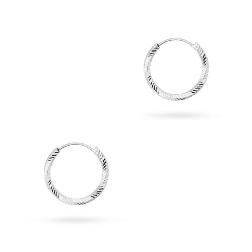 Srebrne kolczyki diamentowane skręcane kółka 20mm Jeso K2280-925-S-20 marko