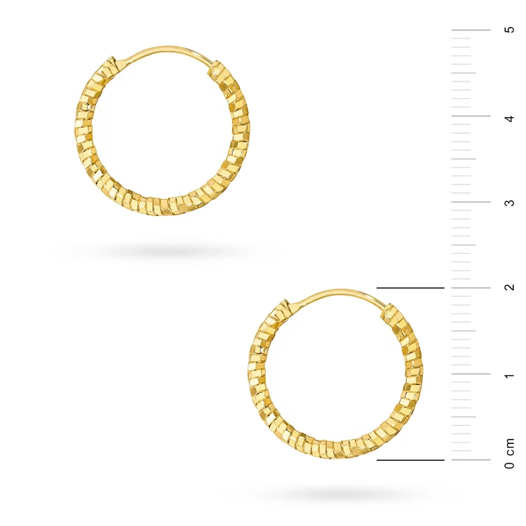 Pozłacane kolczyki diamentowane kółka kreolki 20mm Jeso K2277-925-Z-20 marko