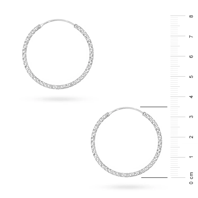 Srebrne kolczyki diamentowane kółka kreolki 35mm Jeso K2277-925-S-35 marko
