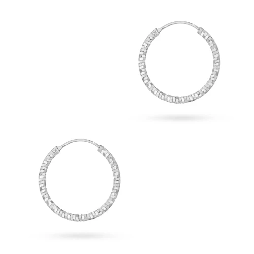 Srebrne kolczyki diamentowane kółka kreolki 25mm Jeso K2277-925-S-25 marko