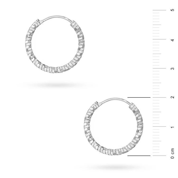 Srebrne kolczyki diamentowane kółka kreolki 20mm Jeso K2277-925-S-20 marko