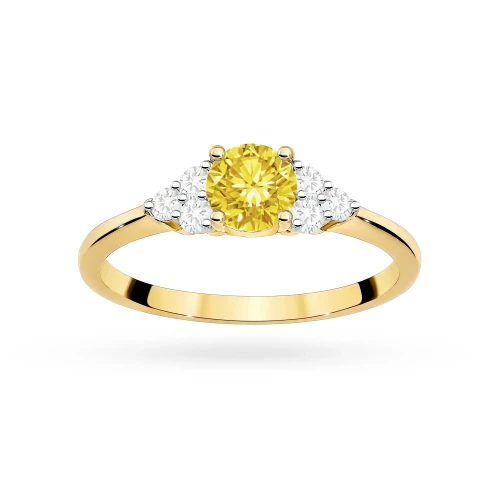 Złoty pierścionek zaręczynowy z okrągłym żółtym diamentem laboratoryjnym 0,50ct Lab Diamonds W0451.Z3.LDY.01 marko