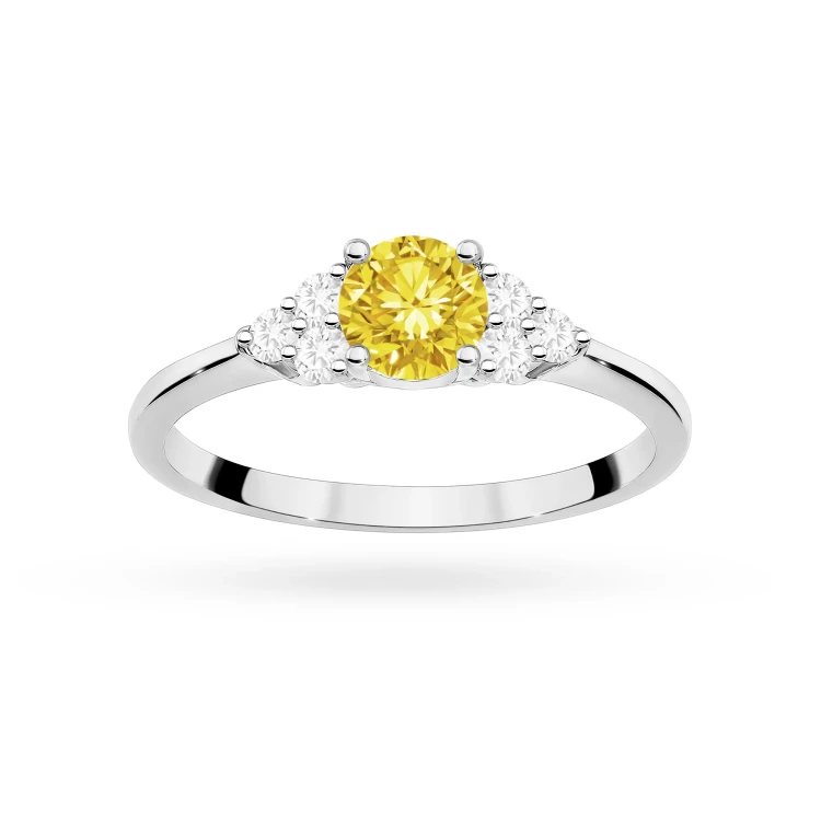 Pierścionek zaręczynowy z białego złota z okrągłym żółtym diamentem laboratoryjnym 0,50ct Lab Diamonds W0451.B3.LDY.01 marko