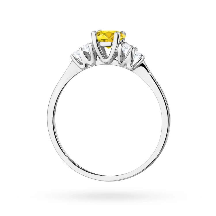 Pierścionek zaręczynowy z białego złota z okrągłym żółtym diamentem laboratoryjnym 0,50ct Lab Diamonds W0451.B3.LDY.01 marko