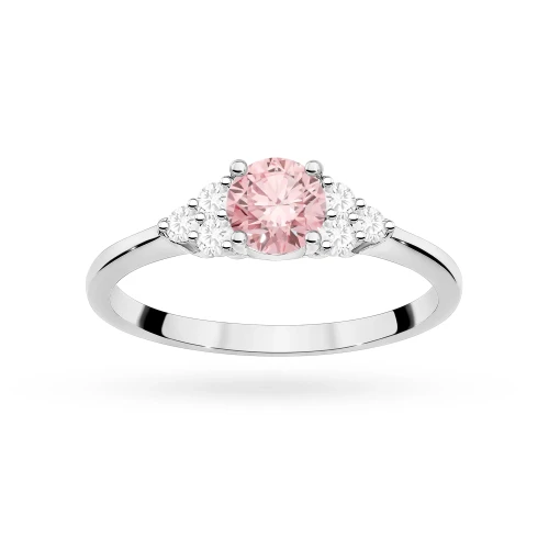 Pierścionek zaręczynowy z białego złota z okrągłym różowym diamentem laboratoryjnym 0,50ct Lab Diamonds  W0451.B3.LDP.01 marko